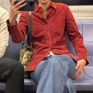 Vintage Deep Red Suede Jacket